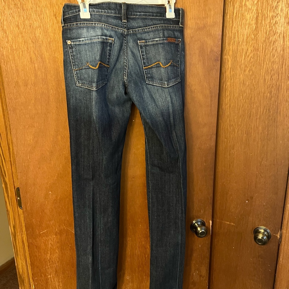 7 For All Mankind Dark Blue Straight Leg Jeans